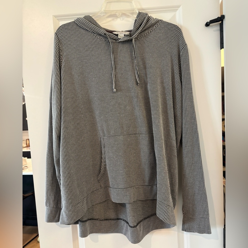 Classic Checkered Hoodie in Black and White